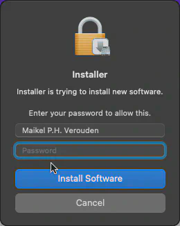 Confirm the software installation.