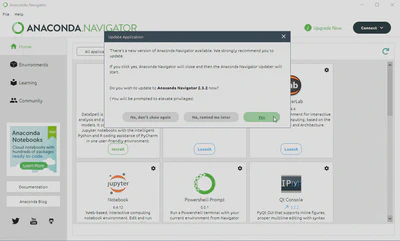 Upgrade available for Anaconda Navigator
