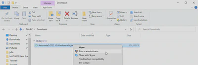 Start Anaconda Installer as administrator
