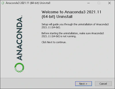 Welcome to Anaconda3 2021.11 (64-bit) Uninstall Announcement.