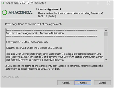Anaconda3 Setup License Agreement