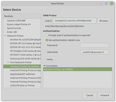 Configure a new printing device.