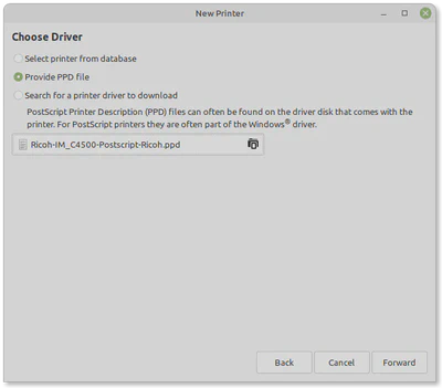 Choose the printer driver.