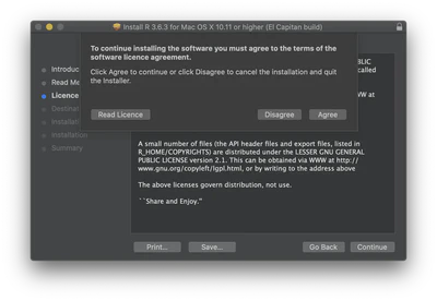 R Installer License Agreement.
