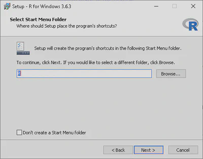 Start Menu Folder selection