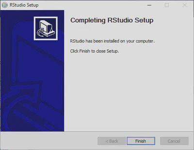 RStudio Installation Completion.
