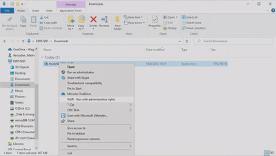Start Rtools installer on a WURclient.