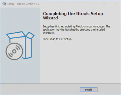 Finish the Rtools installation.