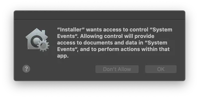 XQuartz Installer Access Request.